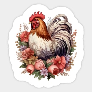 Pink Christmas Chicken Sticker